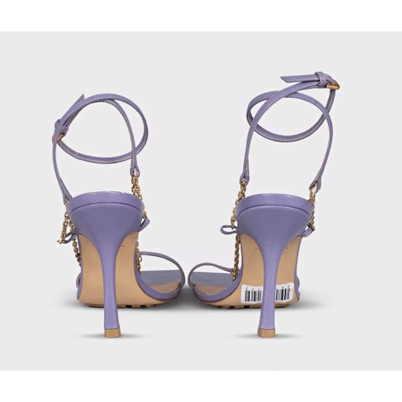 Bottega Veneta Purple Leather Chain Sandals, Size 37 Pre-owned
