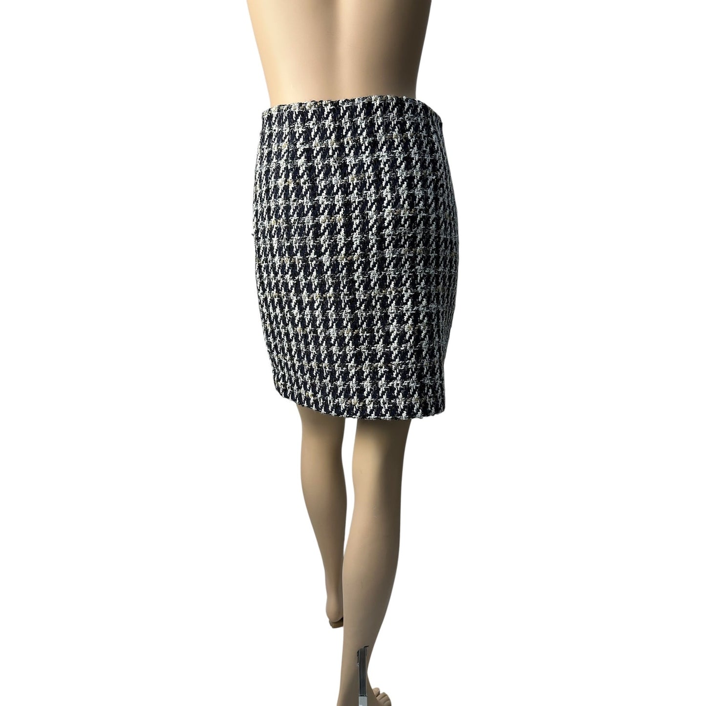 Sandro Houndstooth Decorative Buttons Skirt  Sz.1 pre-owned