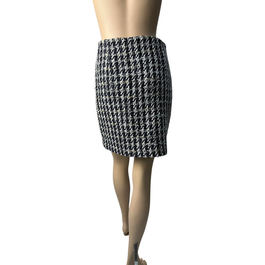 Sandro Houndstooth Decorative Buttons Skirt  Sz.1 pre-owned