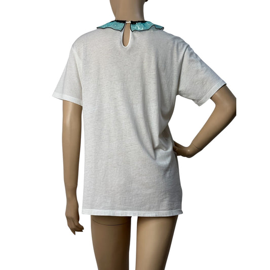 Gucci Embroidery Sequin Collar T-shirt Top Sz.M Pre-owned