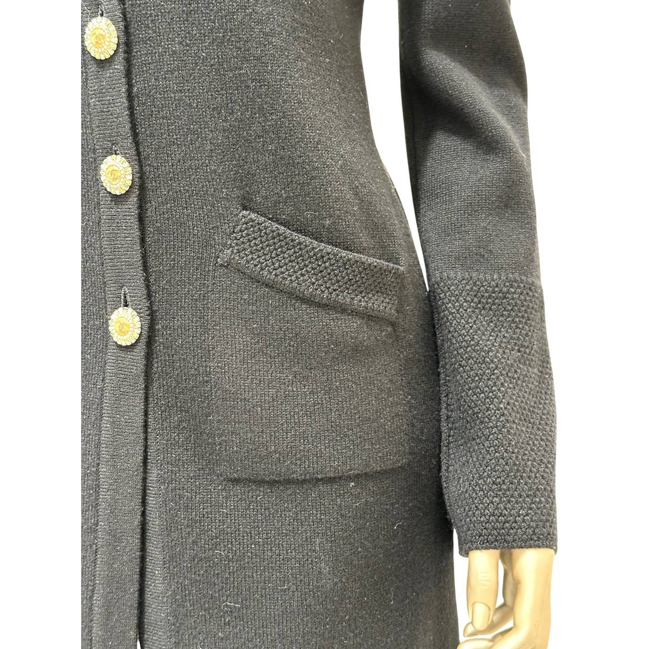 Chanel Black Cashmere Long Cardigan - FR36 Pre-owned