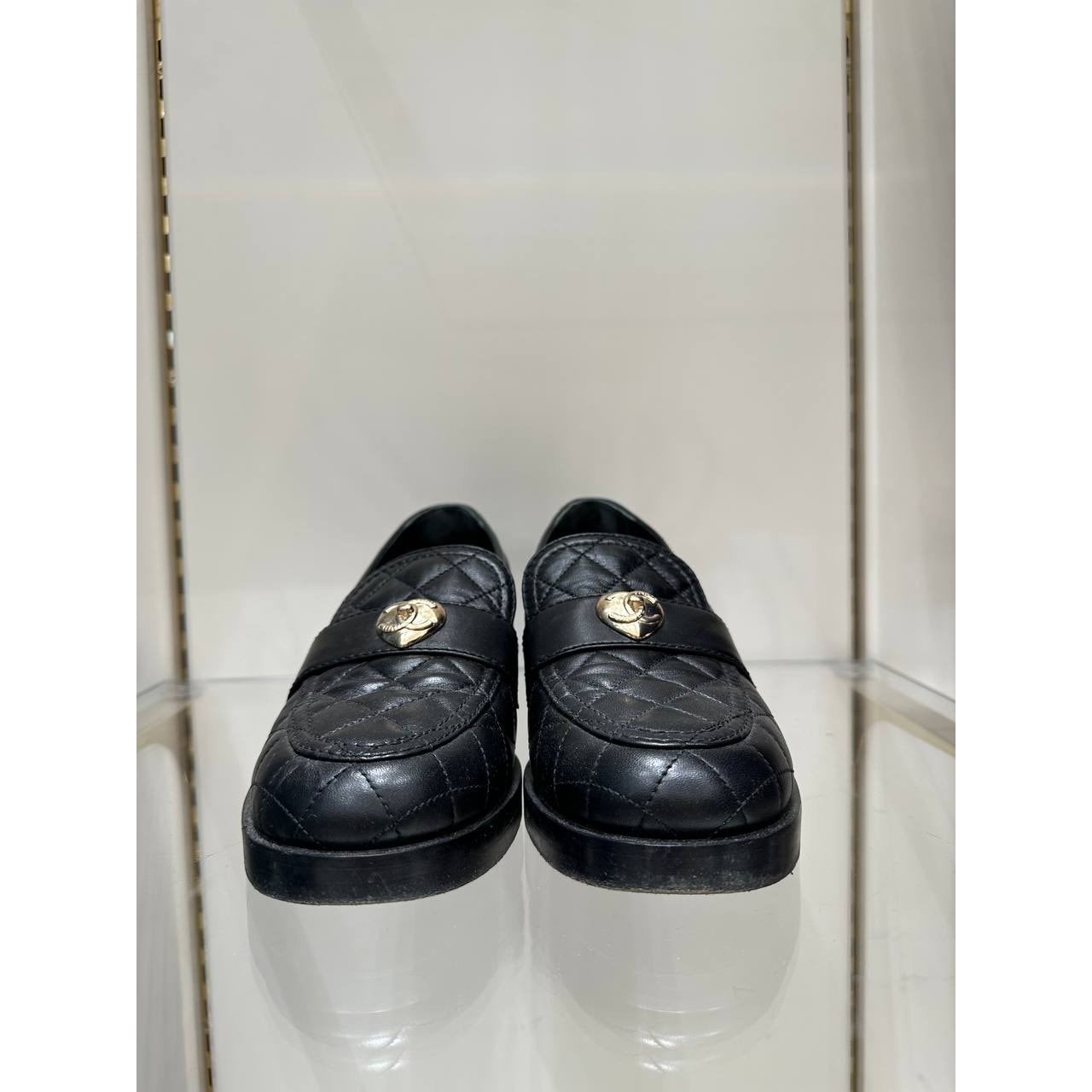 Chanel 23C Paris–Monte Carlo Quilted CC Heart Loafers Sz.39 Pre-owned