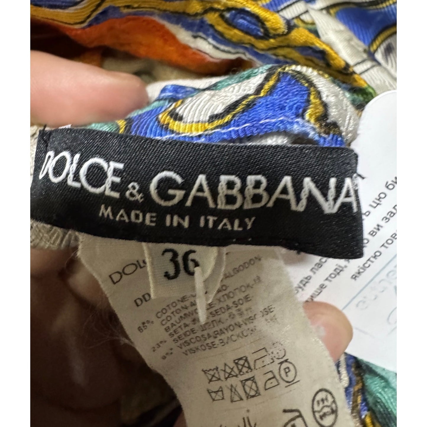 Dolce & Gabbana Vibrant Printed Cotton Silk Dress XXS pre-owned