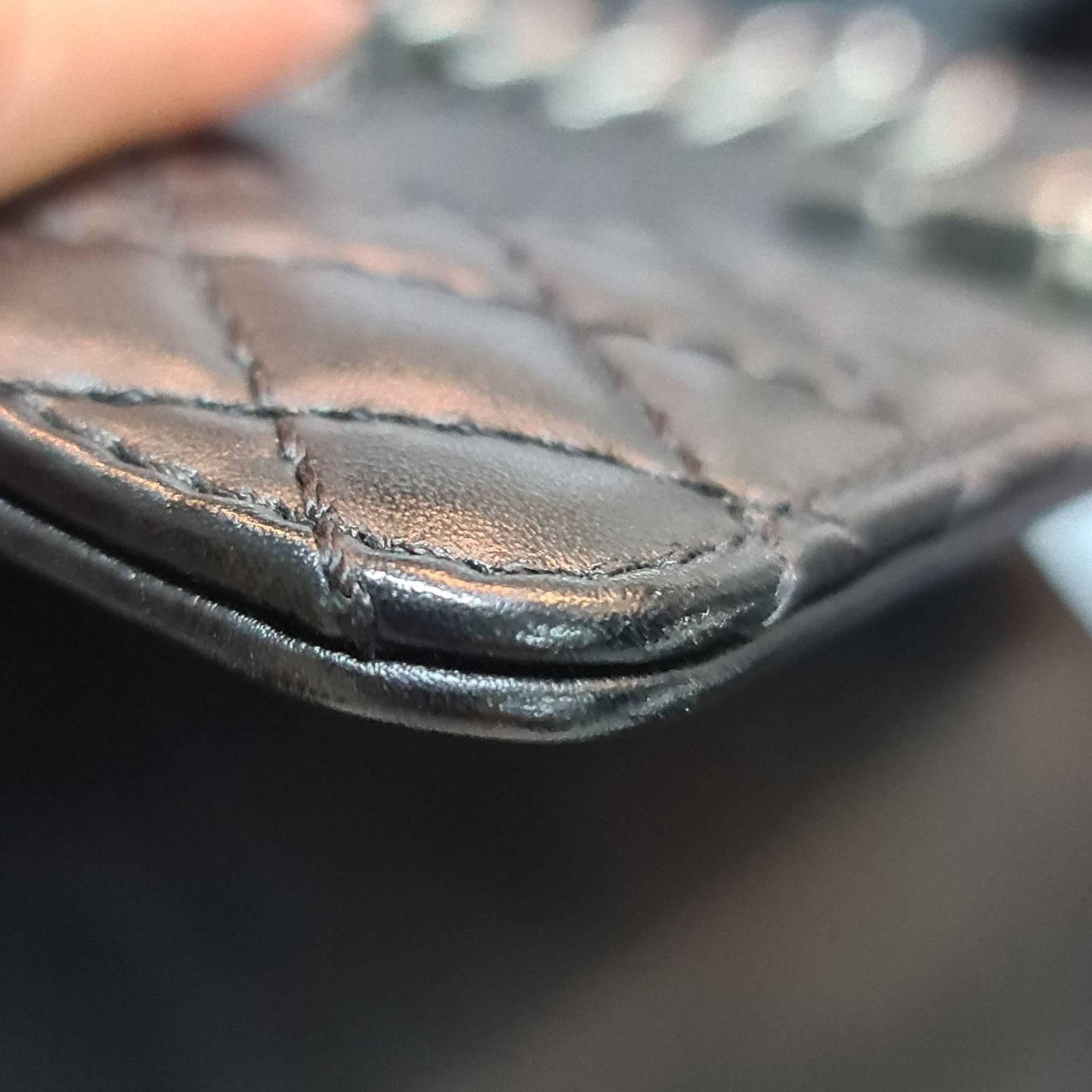 CHANEL Black Lambskin Leather Multi Chains Boy Bag pre-owned