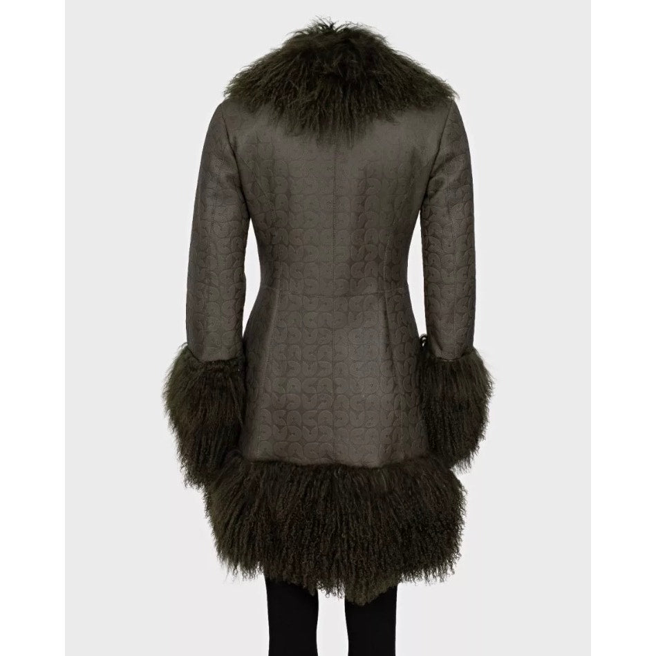 Ferre Green Shearling Coat IT42 Pre-owned