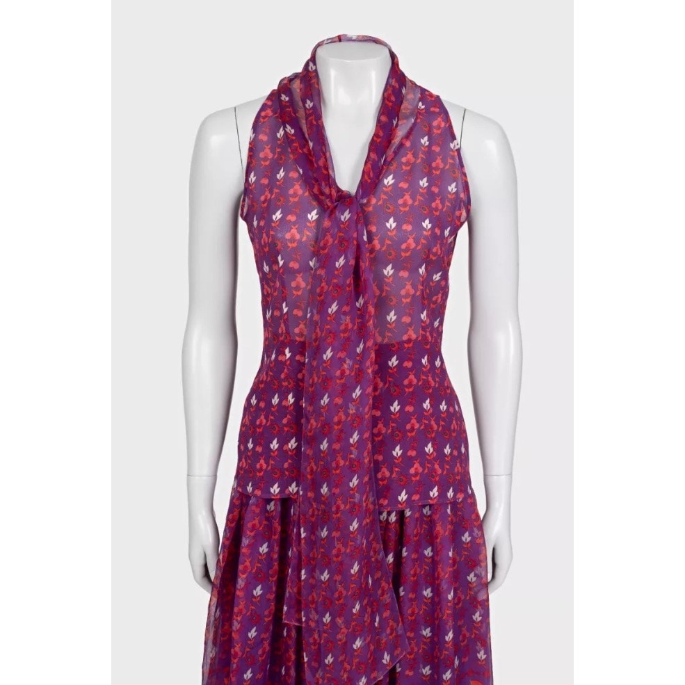 Christian Dior Elegant Purple Silk Suit - Size L Pre-owned
