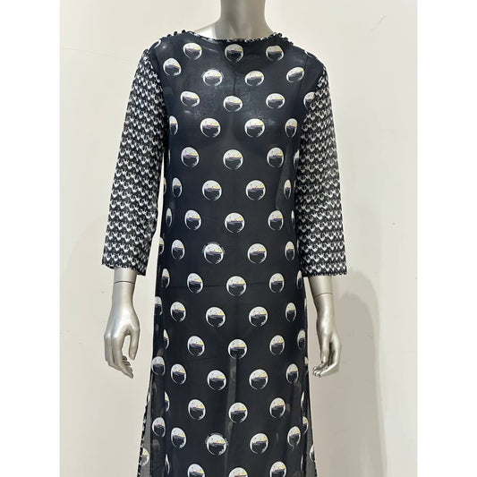 Louis Vuitton Marc Jacobs Black Graphic Print Dress Sz.36 Pre-owned