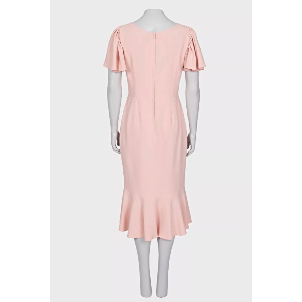 Dolce & Gabbana Pink Viscose Flounce Hem Fitted Dress IT44 pre-owned