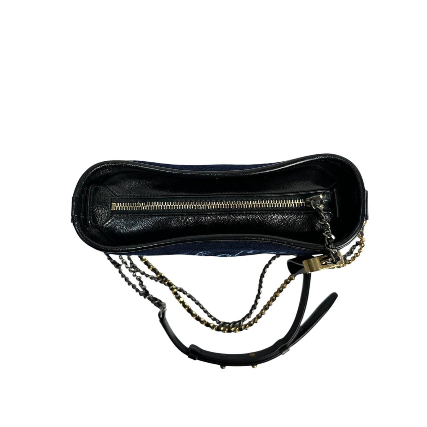 Chanel Paris-Hamburg Navy Blue Textille Embroidery Gabrielle Bag