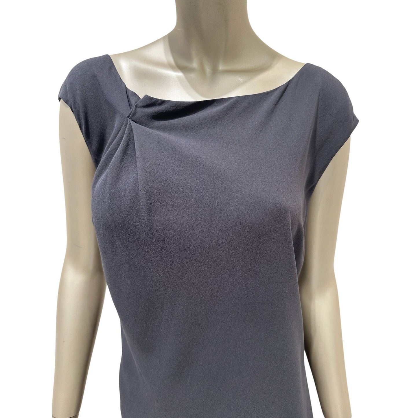 Brunello Cucinelli Gray Silk Open Back Maxi Dress Sz.M Pre-owned
