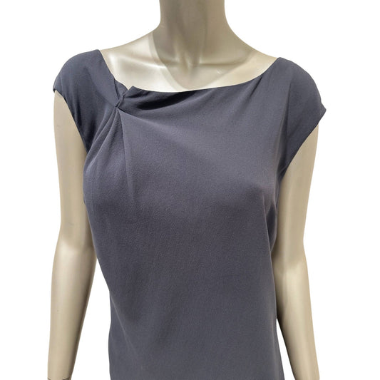 Brunello Cucinelli Gray Silk Open Back Maxi Dress Sz.M Pre-owned