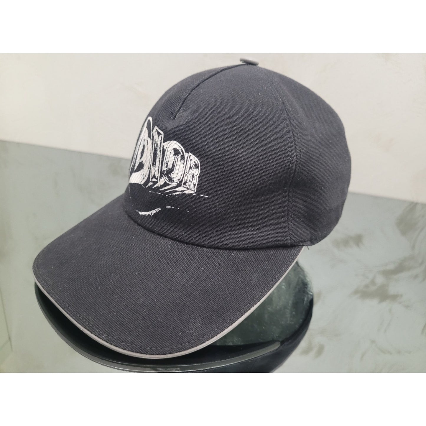 Dior Logo Print Black Cotton Baseball Cap - Size S Pre-owned