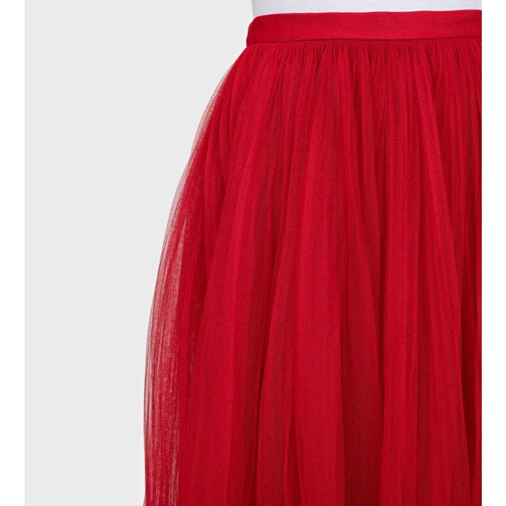 Christian Dior Red Tulle Skirt with Silk Lining - Size 36/S Pre-owned