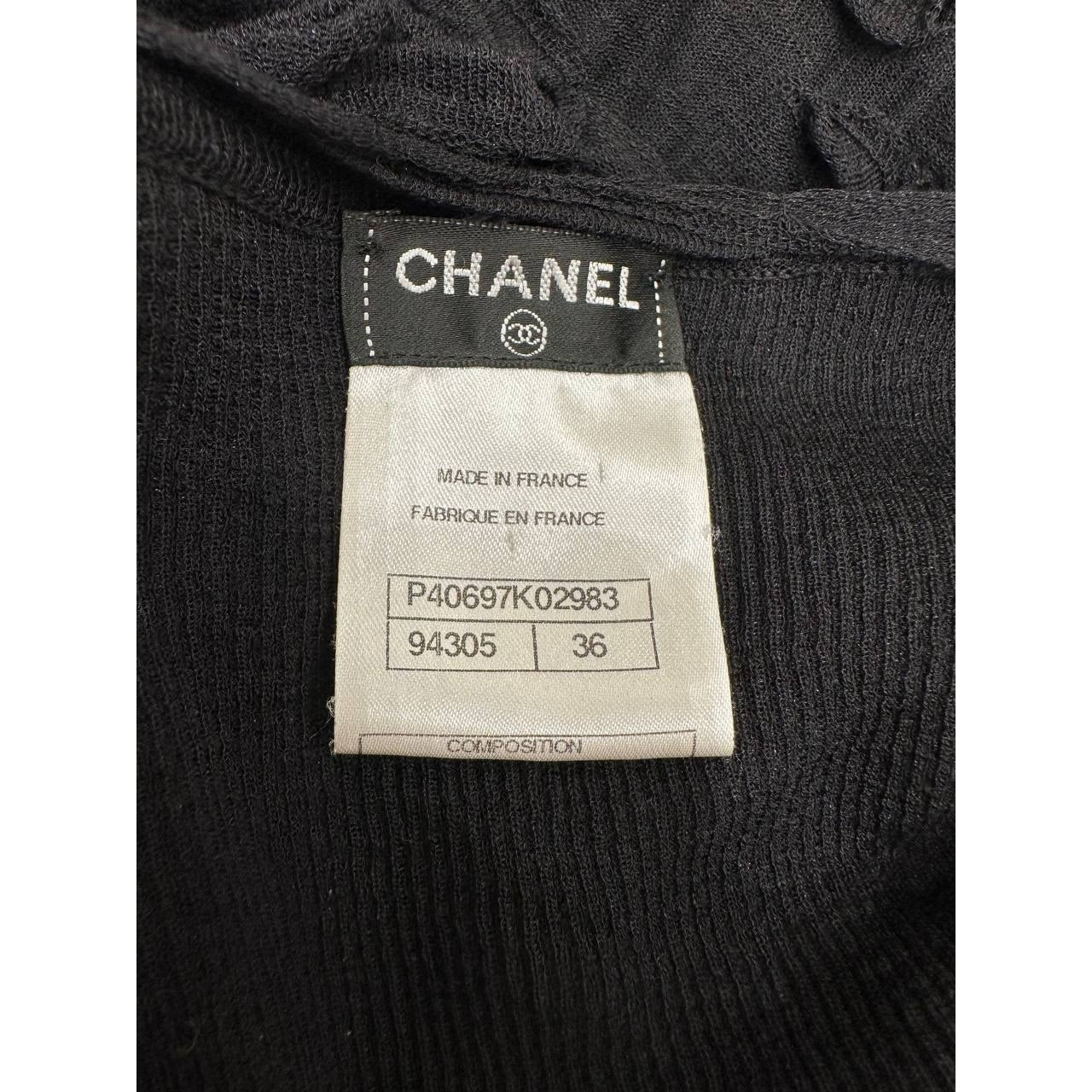 Chanel Black Cotton-Modal Dress - 2012 Collection Sz.36 pre-owned