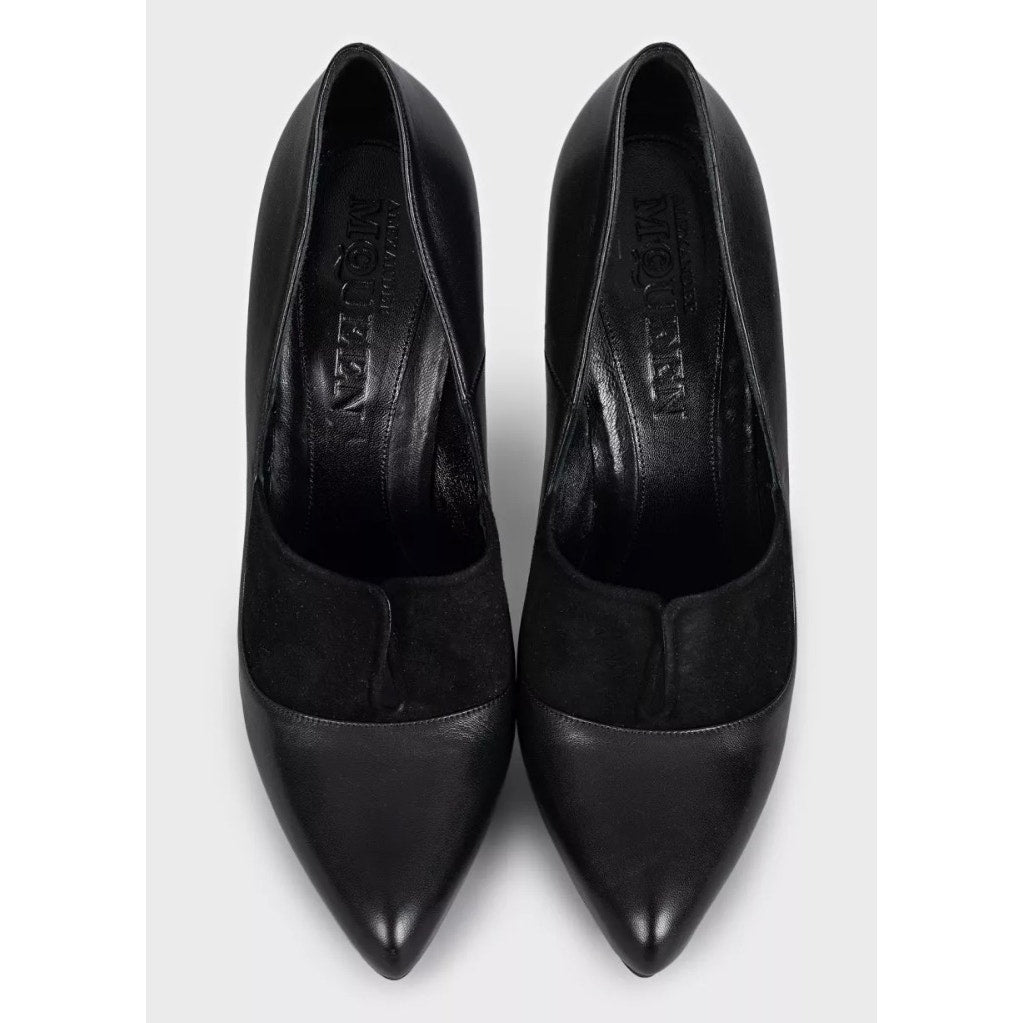Alexander McQueen Black Leather Pointed-Toe Heels sz.39 Pre-owned