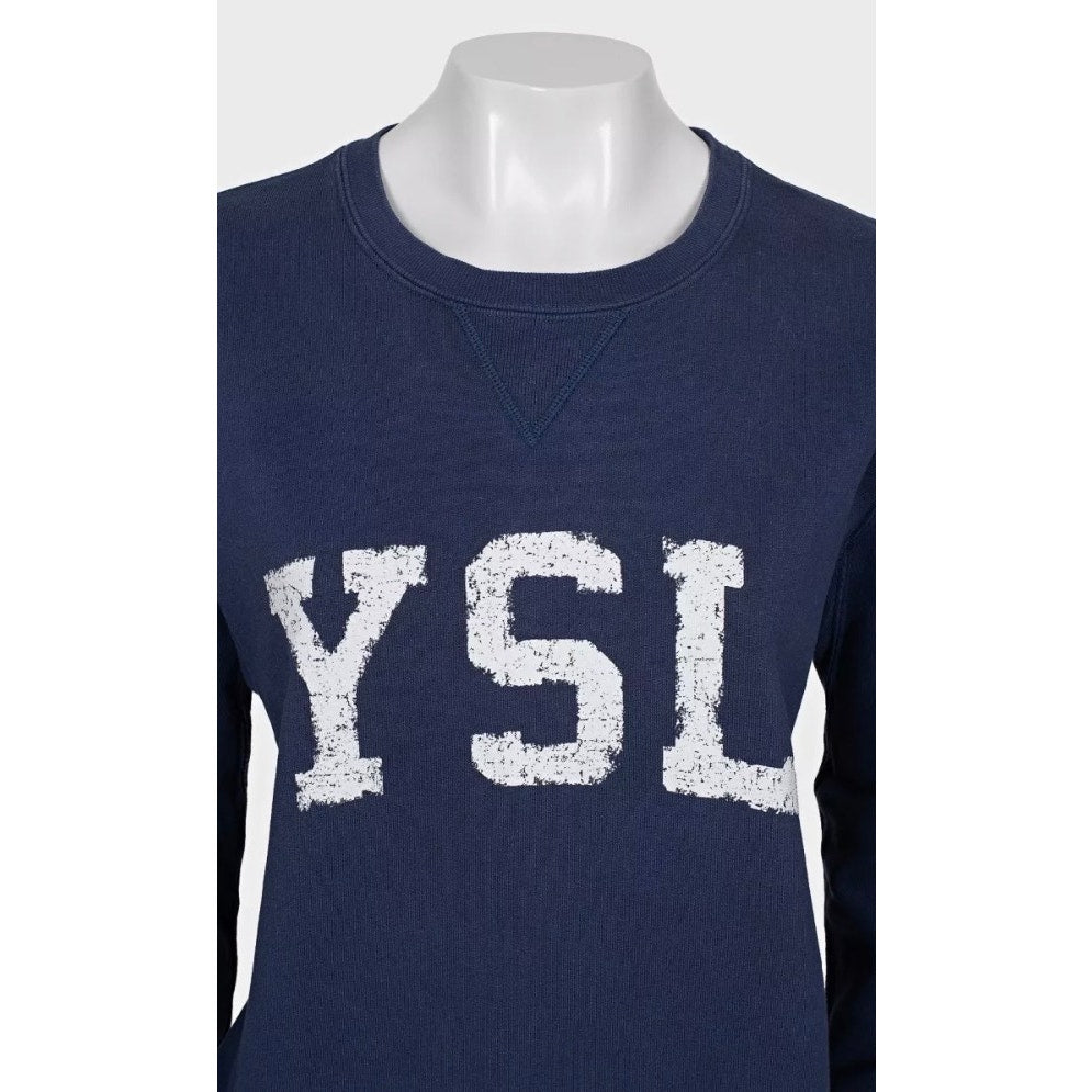 Saint Laurent Blue Logo Cotton Sweatshirt - M pre-owned