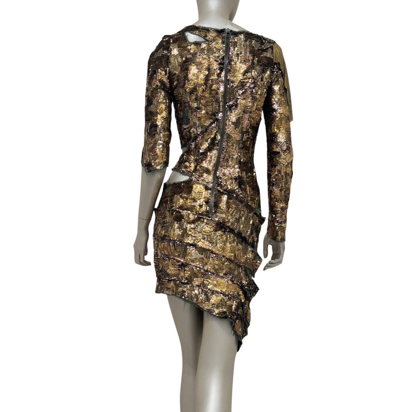 Balmain Gold Sequin Dress - SS10 Collection Size 38 Pre-owned