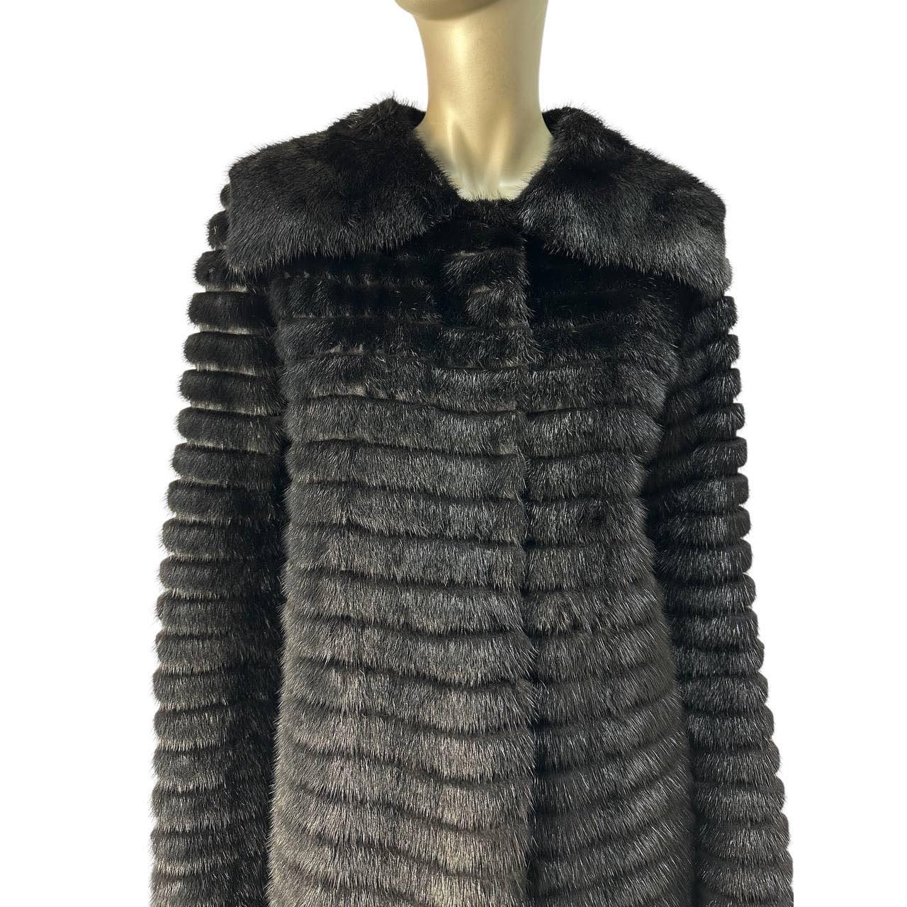 Prada Black Mink Fur Coat - Size IT42 Pre-owned