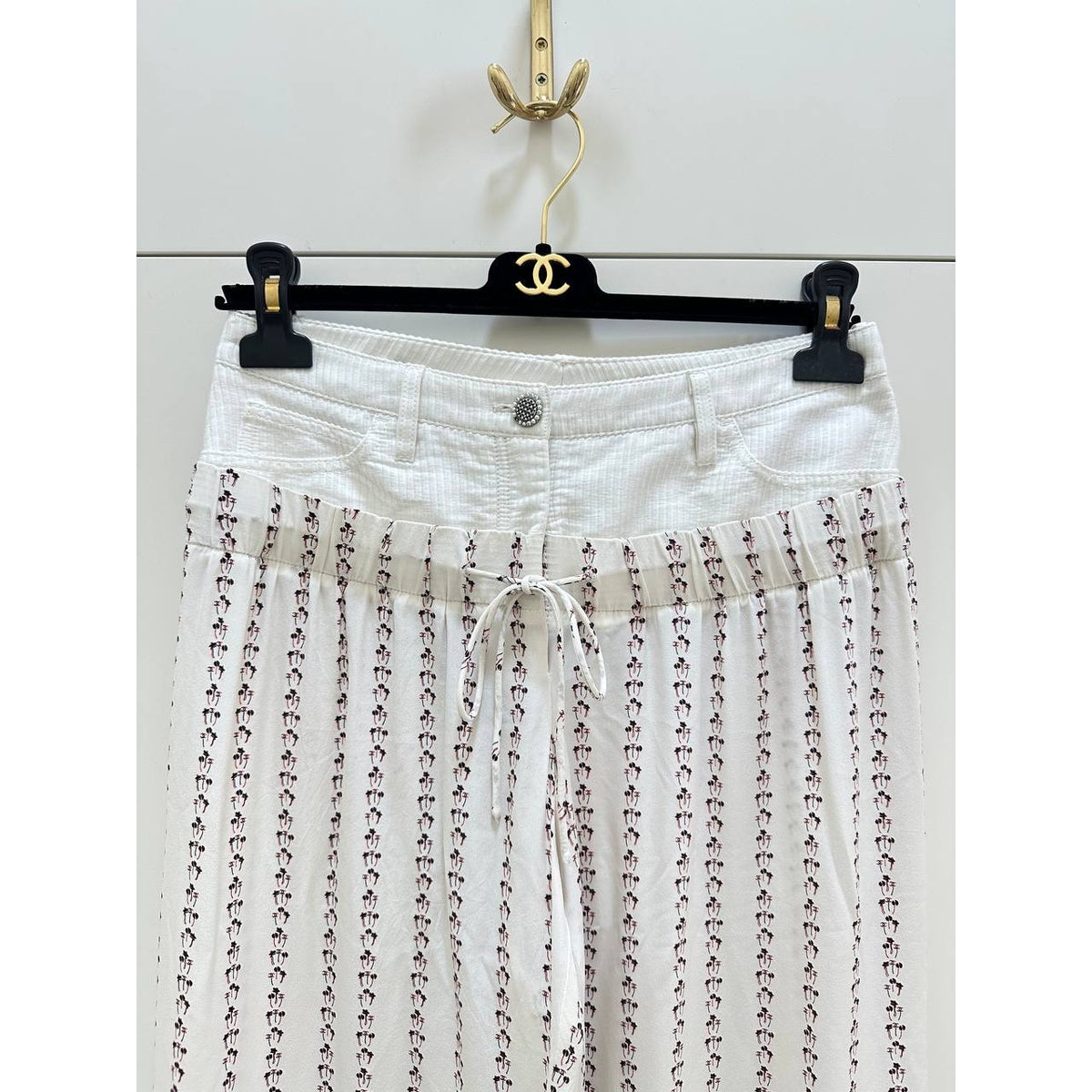 CHANEL Vintage Silk Wide Leg Pants  Sz.38 Pre-owned