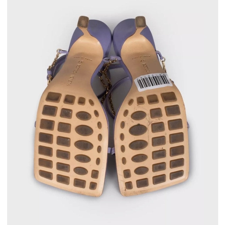 Bottega Veneta Purple Leather Chain Sandals, Size 37 Pre-owned