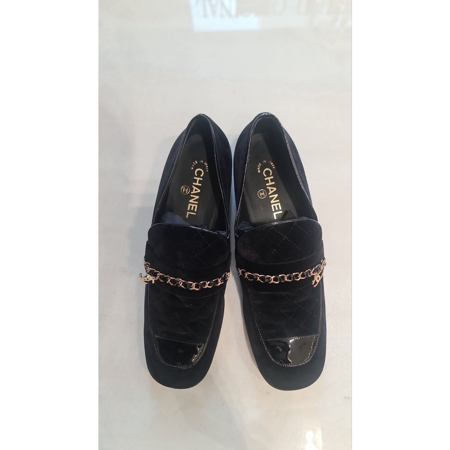 NWOB Chanel Black Suede Loafers Sz.41 pre-owned