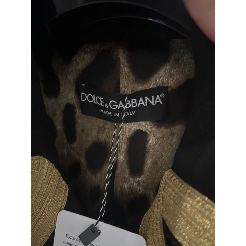 Dolce & Gabbana Black Virgin Wool Fitted Long Coat Pre-owned