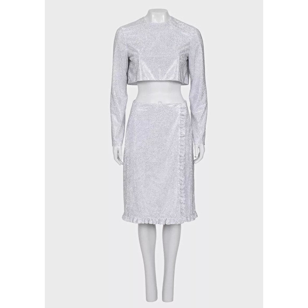 Miu Miu Silver Skirt Suit Sz.38 pre-owned
