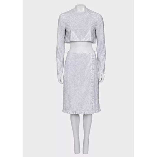 Miu Miu Silver Skirt Suit Sz.38 pre-owned