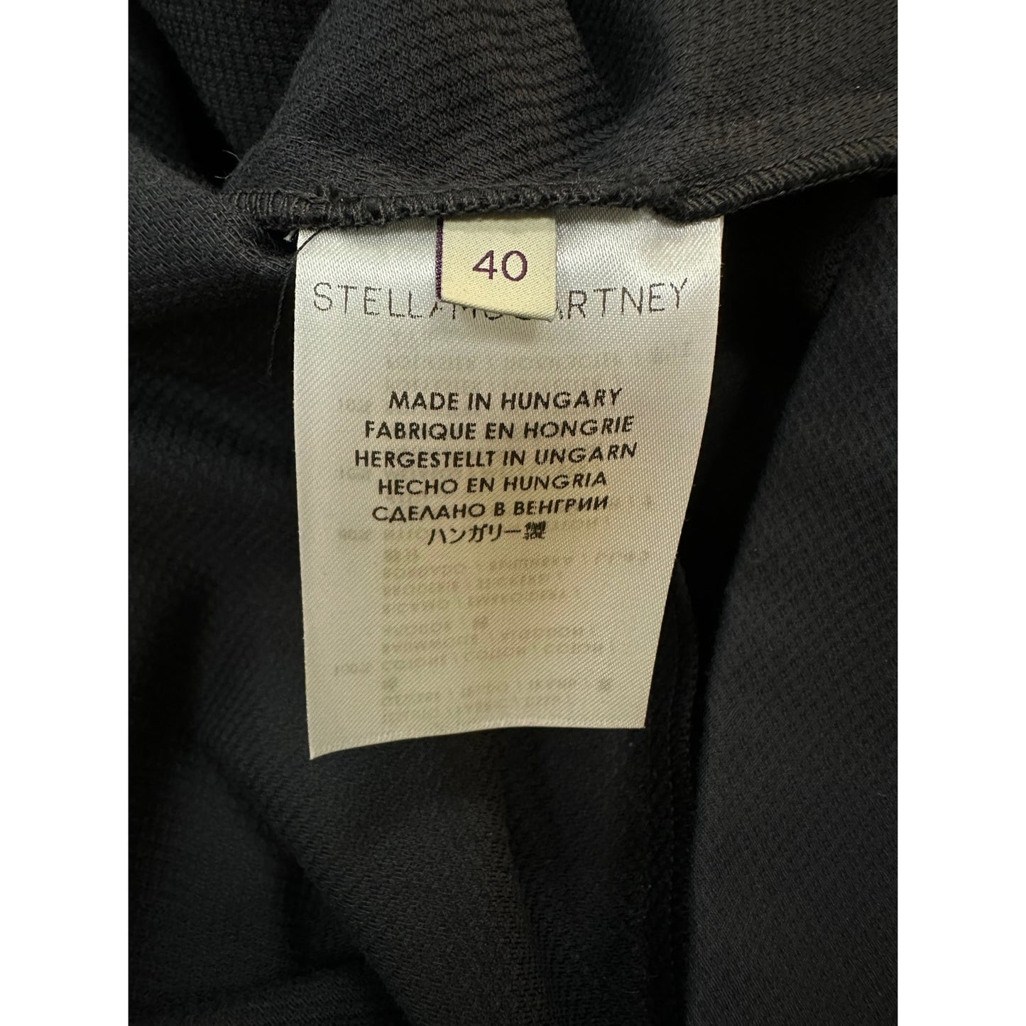 STELLA MCCARTNEY Black Cotton Zipper Detail Front Shirt Blouse Top Sz.40 Pre-owned