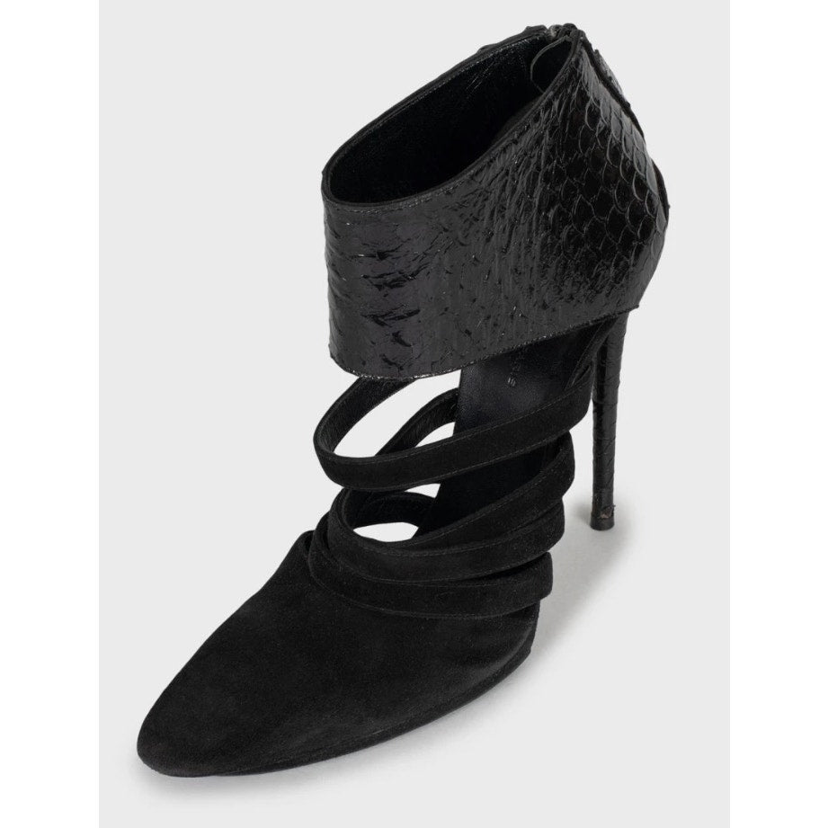 Balenciaga Black Leather & Suede Ankle Boots Size 40 Pre-owned