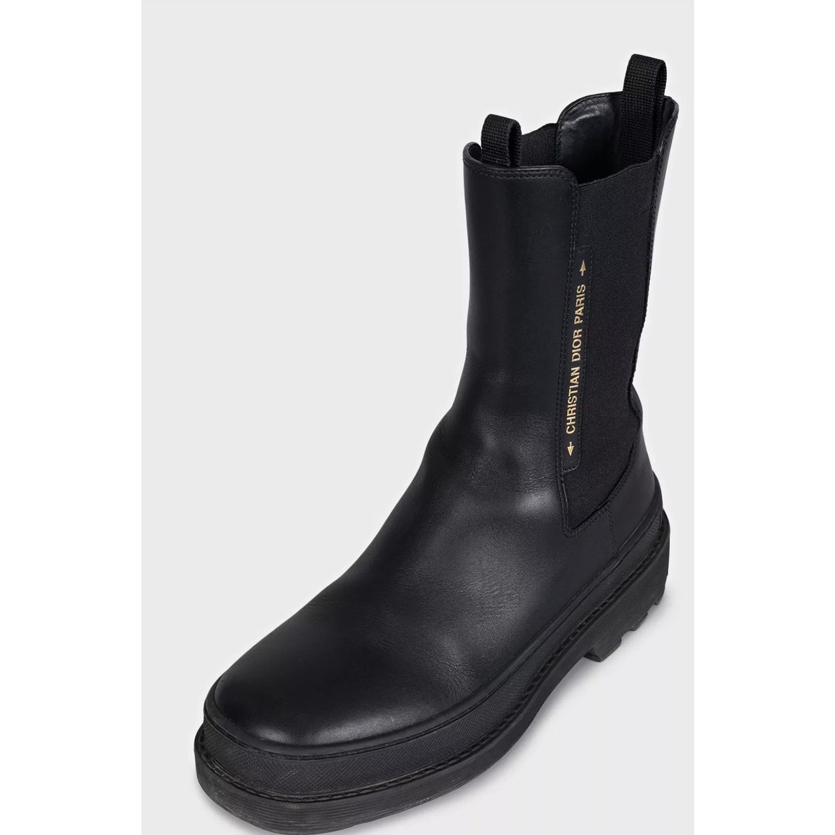 Christian Dior Black Leather Chelsea Boots EU 38.5 Pre-owned
