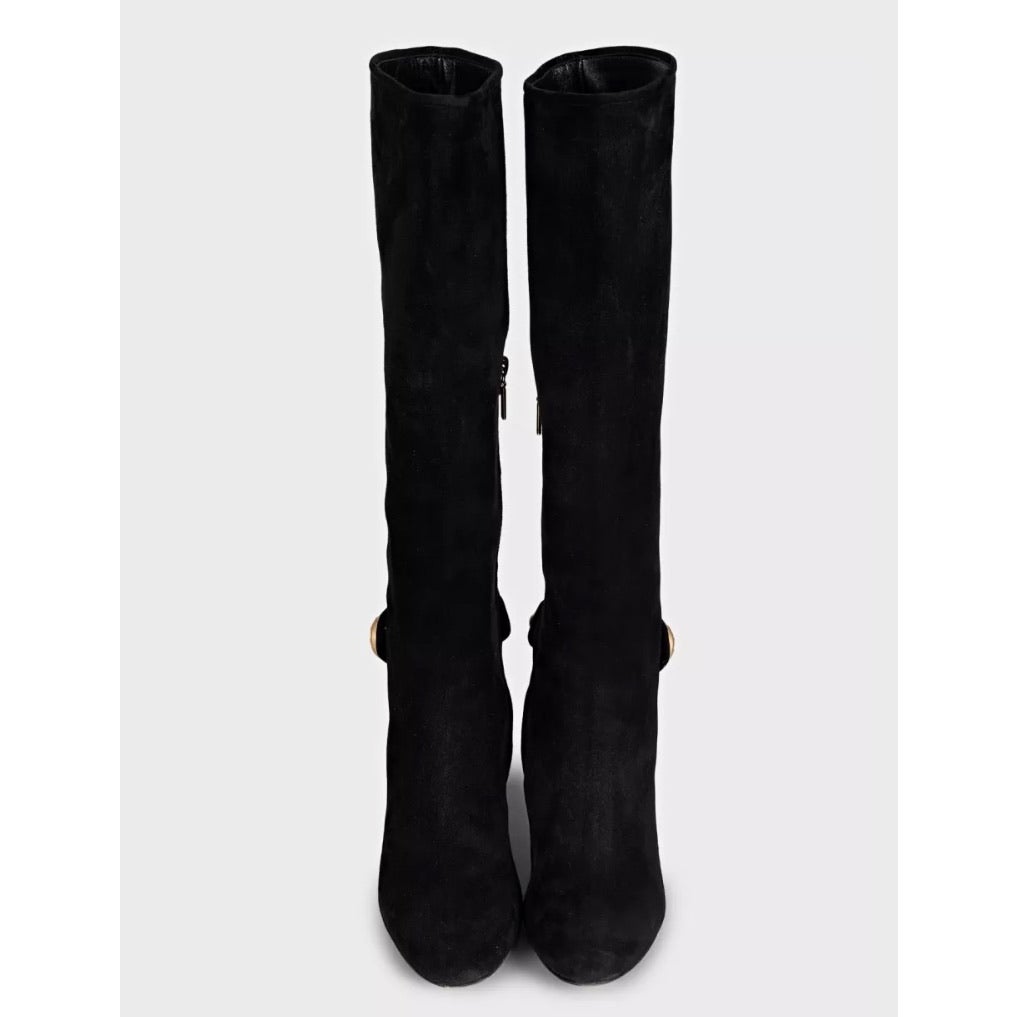 Dolce & Gabbana Black Suede Knee High Boots, EU 38 Pre-owned