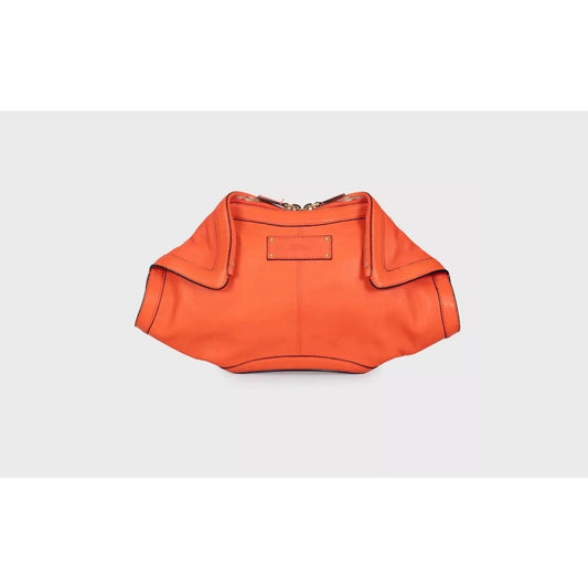 Alexander McQueen Orange Manta Leather Clutch pre-owned