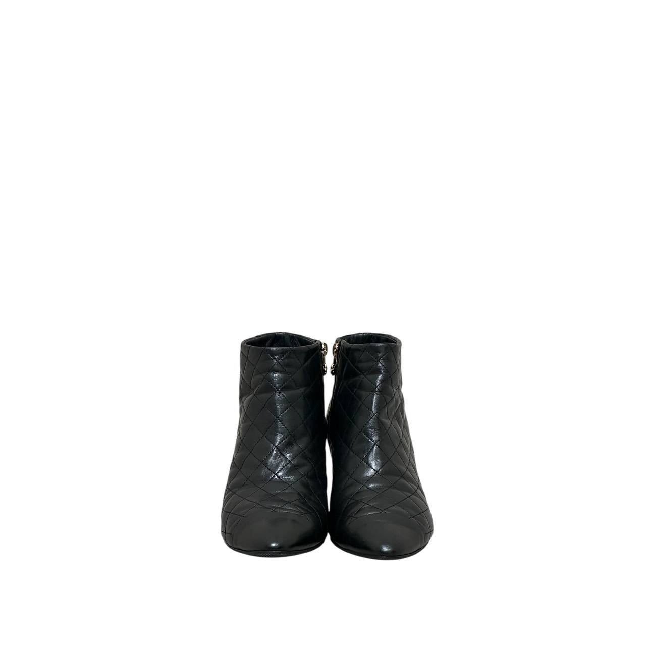 Chanel 2015 Camellia Accents Booties – Size 41 Pre-owned