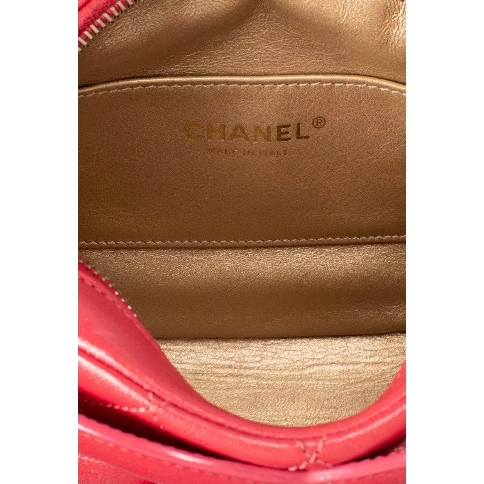 Elegant Chanel Coco Midnight Red Leather Shoulder Bag Pre-owned