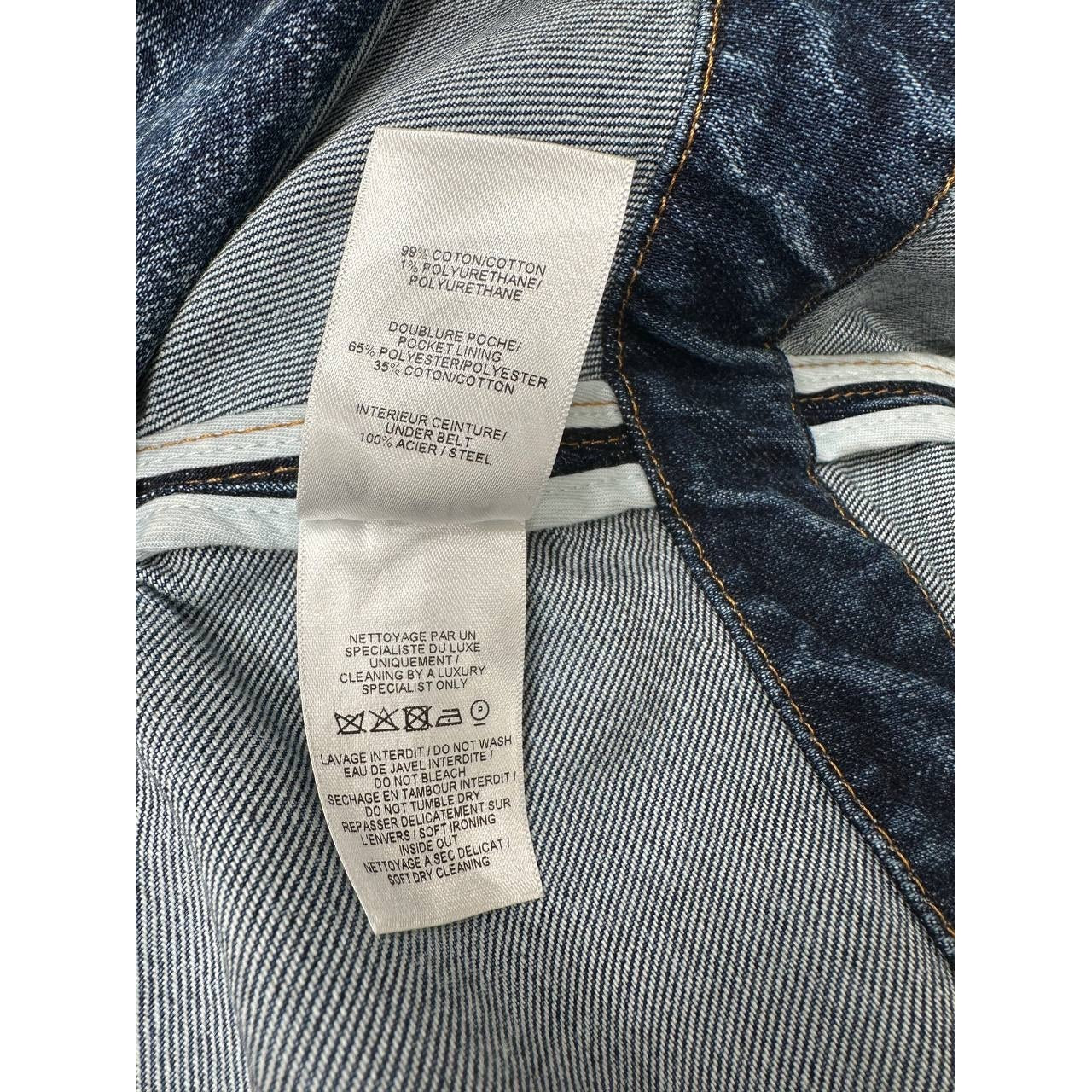 Alaïa Blue Faded Denim Asymmetric Trench Coat Sz 42 Pre-owned