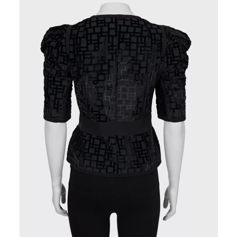 NWOT Stunning Dolce & Gabbana Black Silk Fitted Jacket Sz.40 Pre-owned