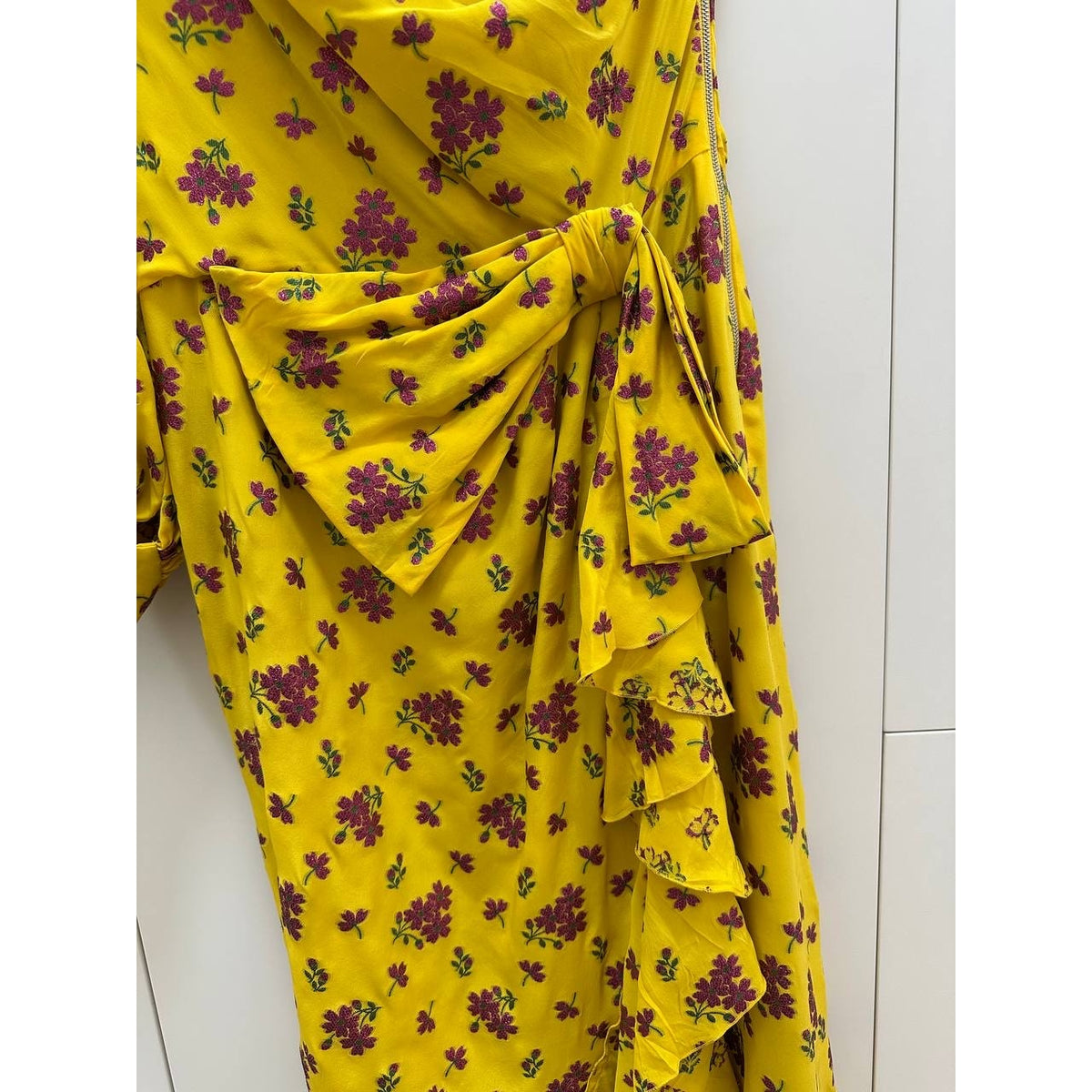 Gucci SS2008 Yellow Floral One-Shoulder Dress Sz.42 Pre-owned