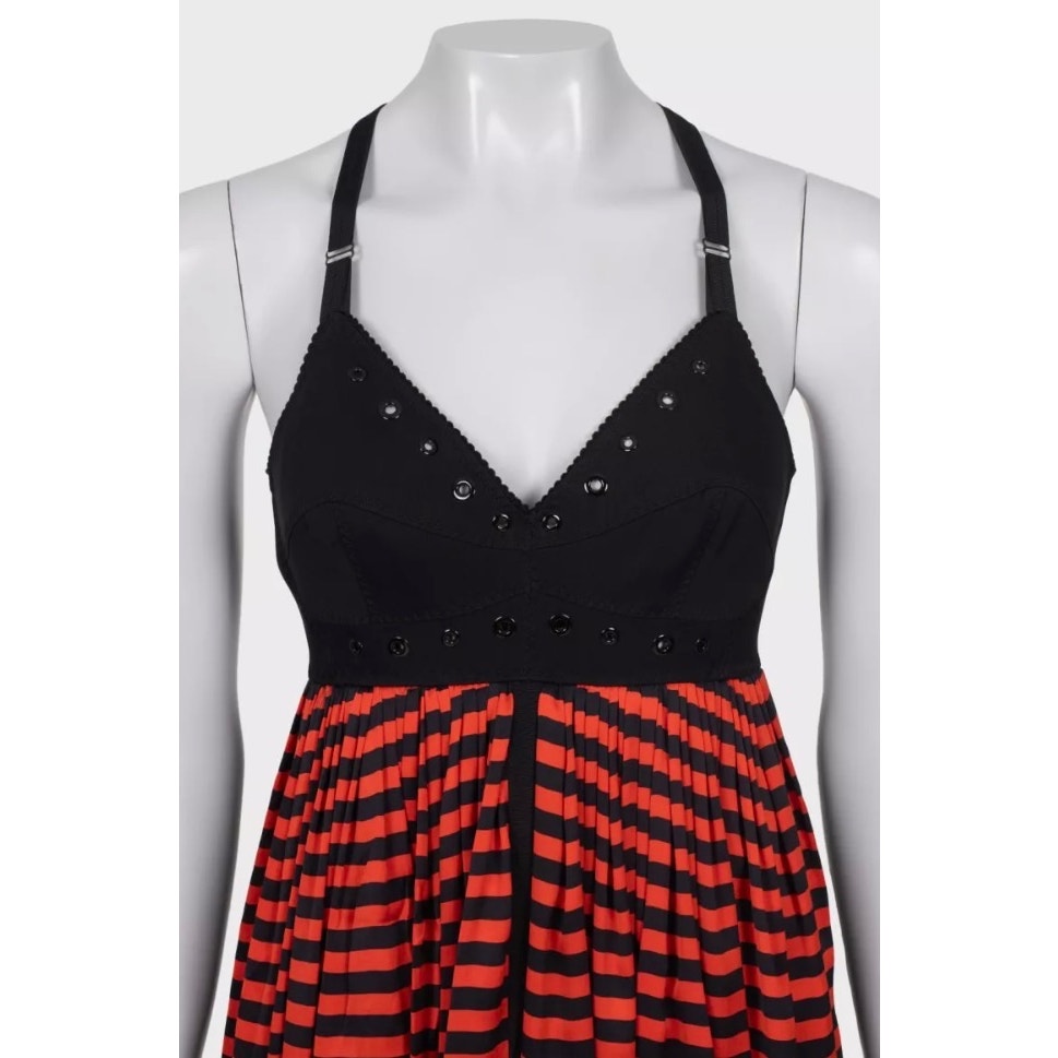Jean Paul Gaultier Silk Striped Dress Sz.38/M Pre-owned