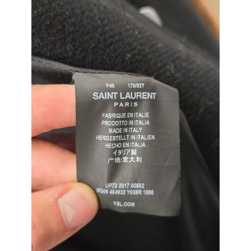 Saint Laurent Black Wool Coat Sz.40 Pre-owned