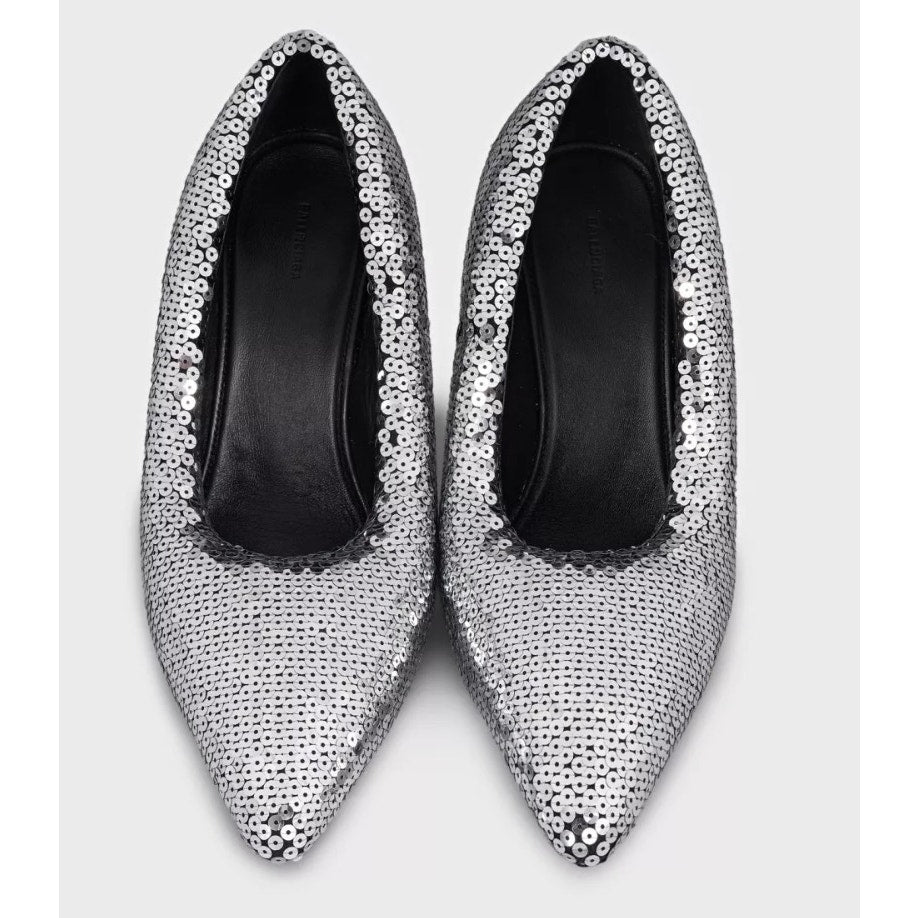 Balenciaga Gray Sequin Pointed Toe Pumps Sz.39 Pre-owned