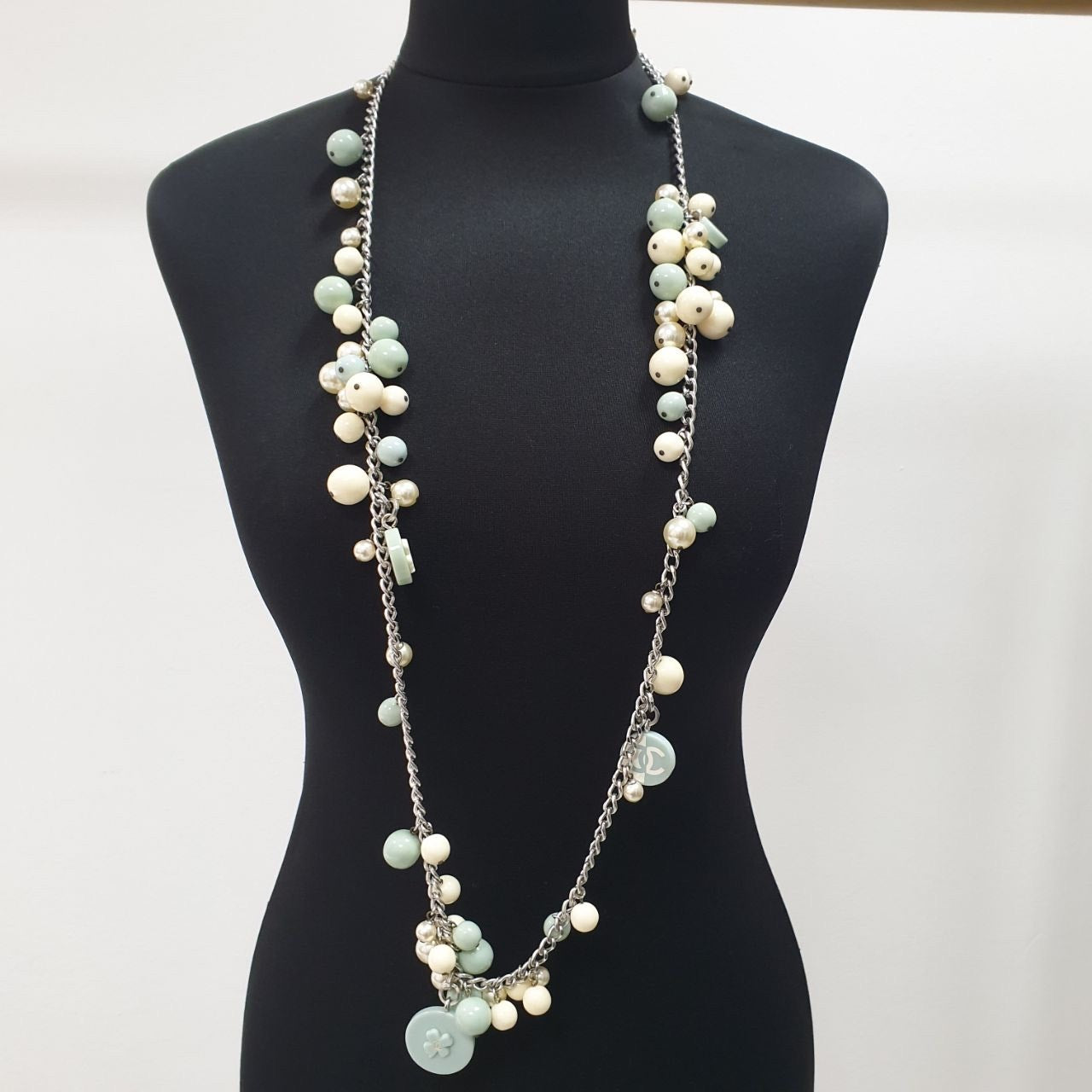 Chanel pastel jewelry set of necklace and bracelet