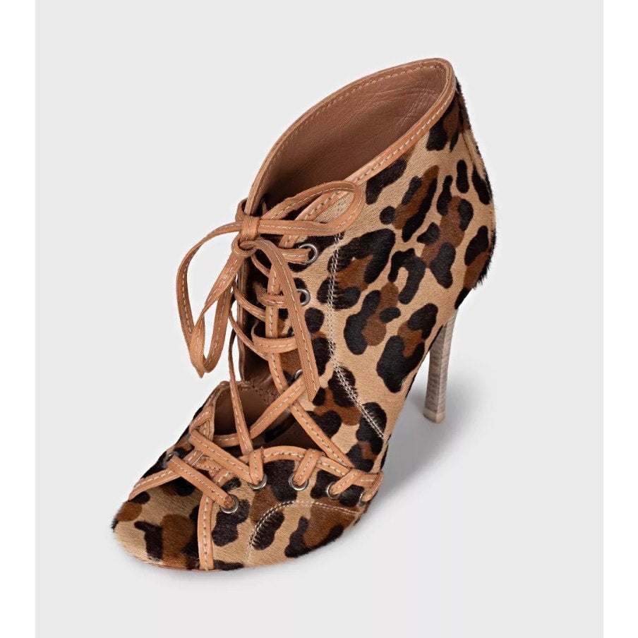 Alaïa Brown  Leather Lace-Up Ankle Boots - Size 37.5 pre-owned