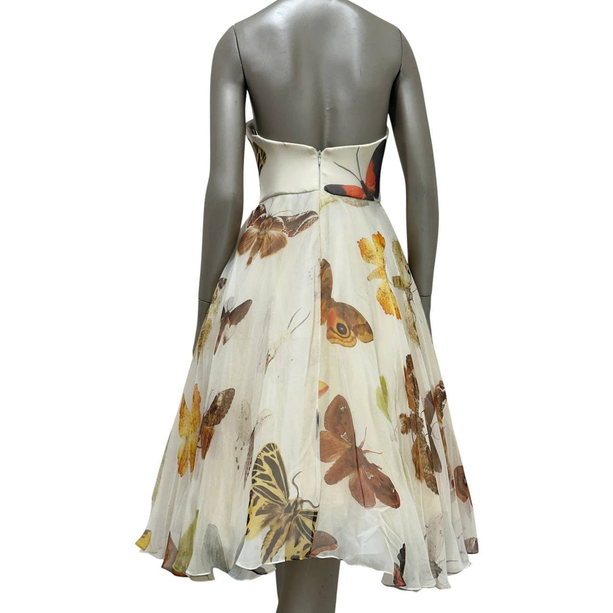 Alexander McQueen Vintage Butterfly Silk Dress IT 40 Pre-owned