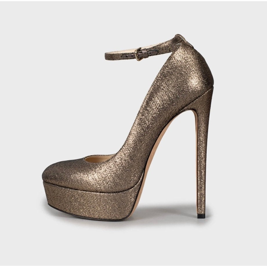 Jimmy Choo Gold Stiletto Heels - Size 40 Pre-owned