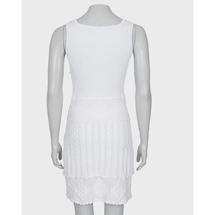 Chanel White Viscose Blend Dress - Size FR40 (Runs Small) Pre-owned