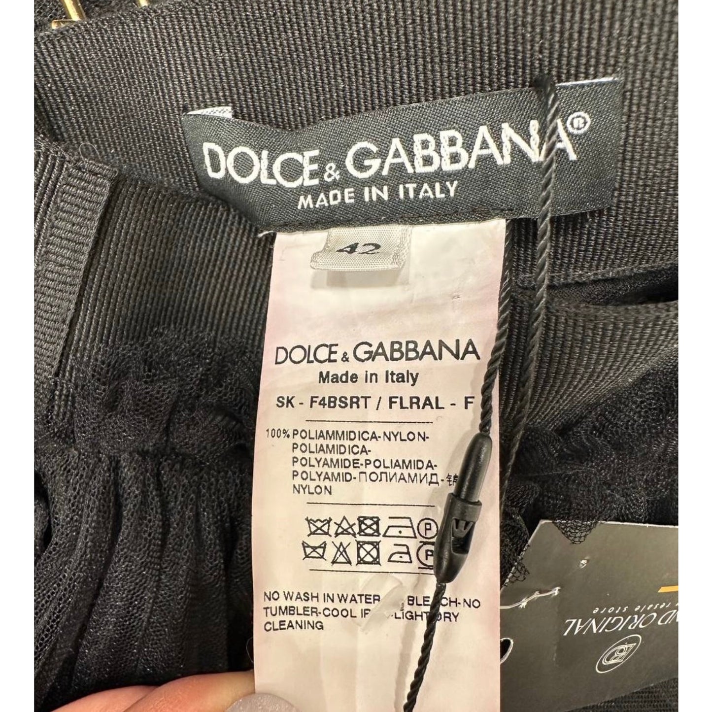 Dolce & Gabbana Black Tulle & Lace Skirt Sz.42 pre-owned