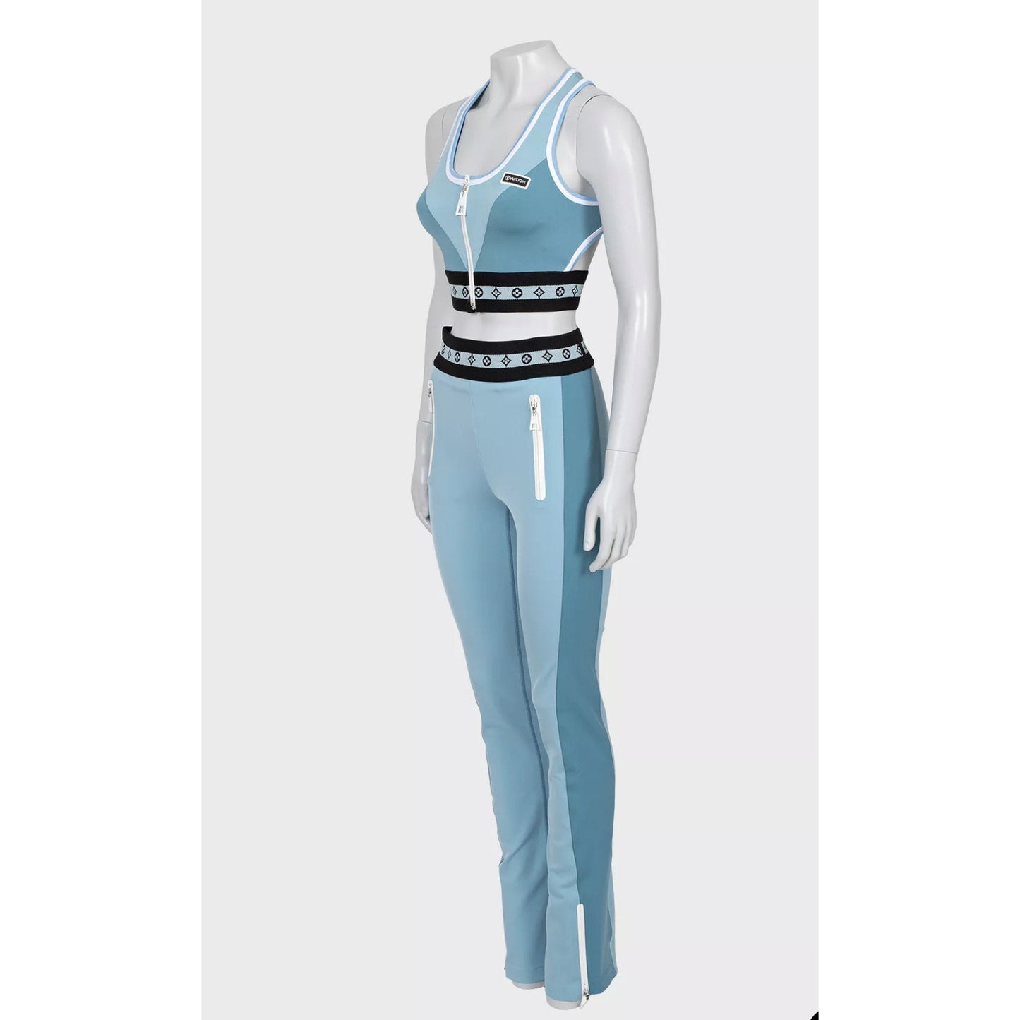 Louis Vuitton Blue Logo Monogram Nylon Active Set Sz34/38 Pre-owned