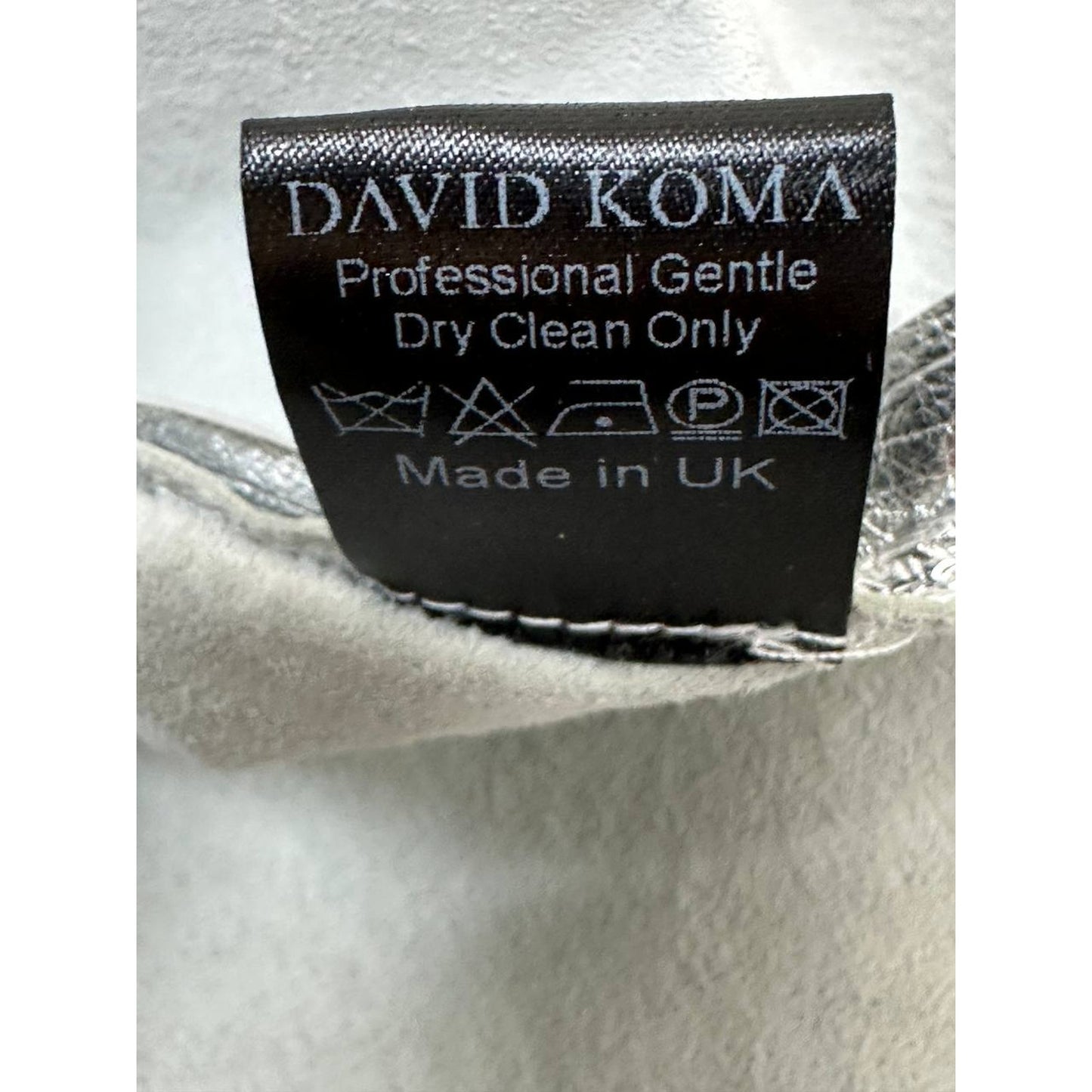 David Koma Silver Leather Shirt Sz.6