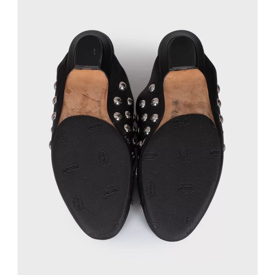 Khaite The Otto Black Leather Clogs - Size 38.5 pre-owned